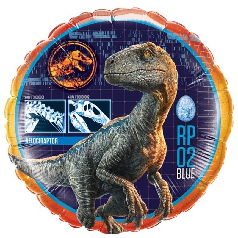 Jurassic World Raptor Blue foil balloon around 46cm