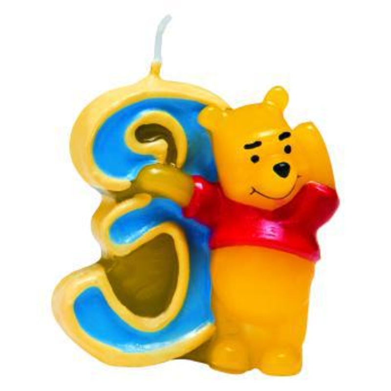 Winnie the Pooh Happy Birthday candle 3rd birthday