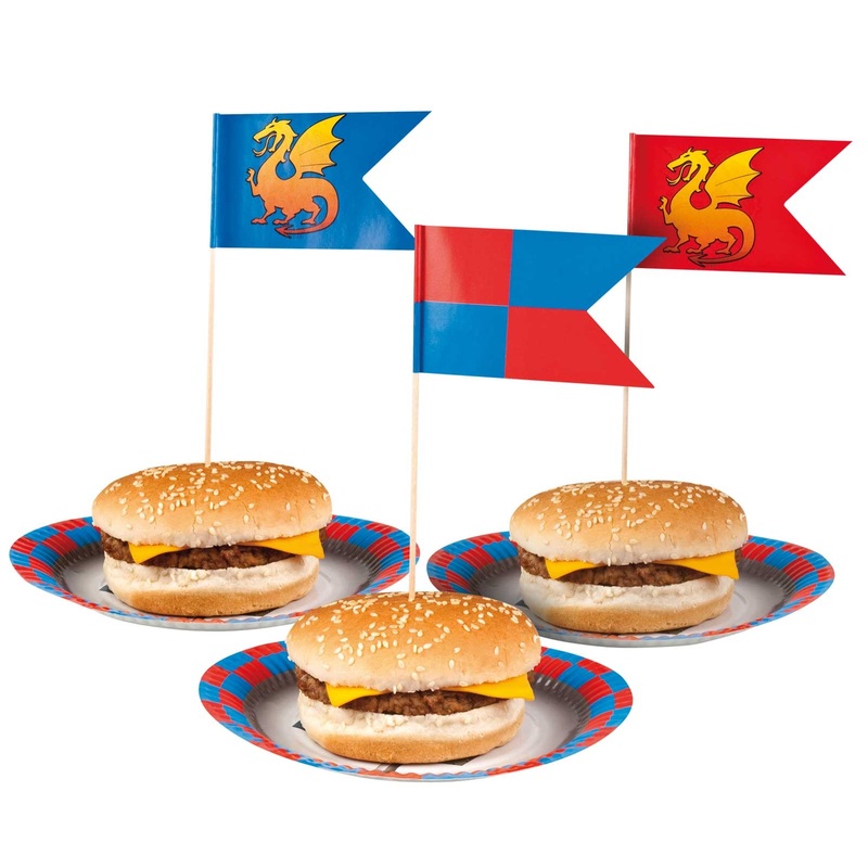 12 XXL knightly flag skewers 2 cm