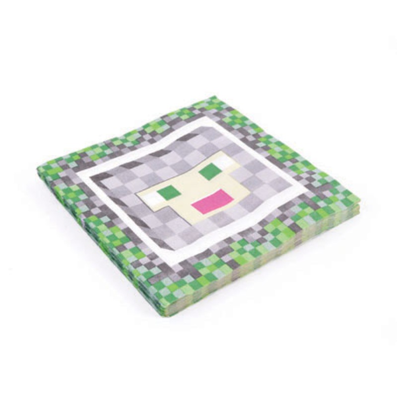 16 medieval pixel napkins 33cm