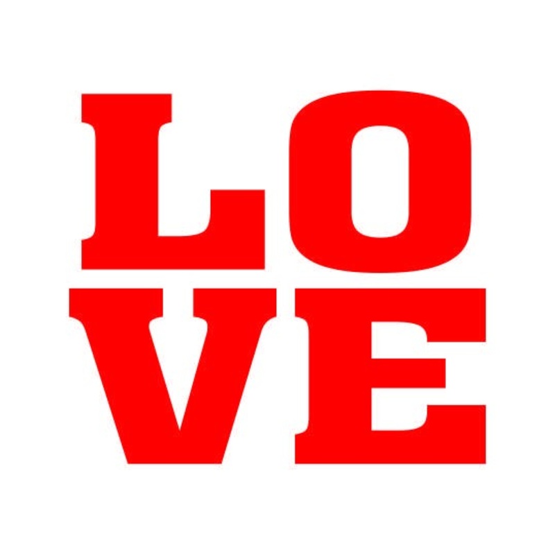 2 LOVE shoe stickers 4.5 x 3.6cm
