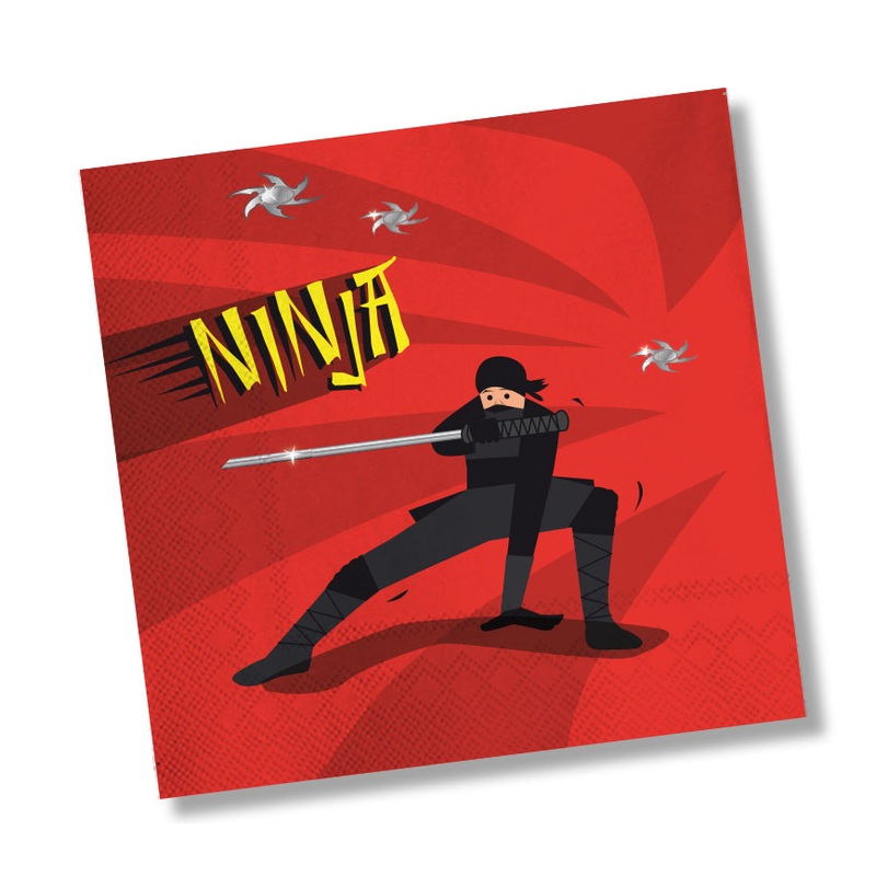 20 Ninja Party napkins 33cm