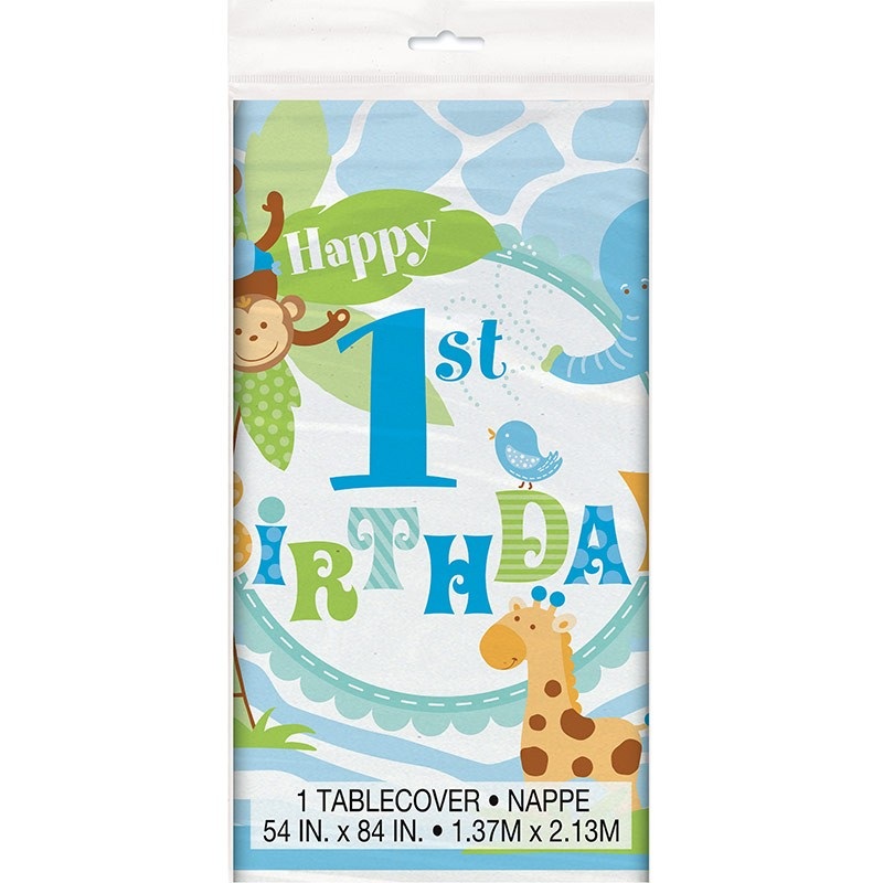 Blue Safari Party Tablecloth 137 x 213cm