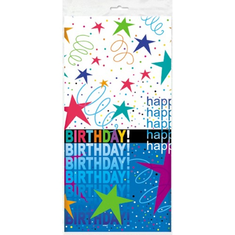 Cosmic birthday party tablecloth 137 x 213cm
