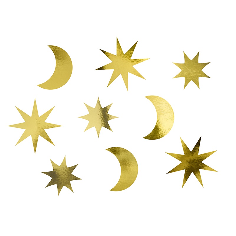 Moon & Star Table Decoration Set Gold 9 Pcs.