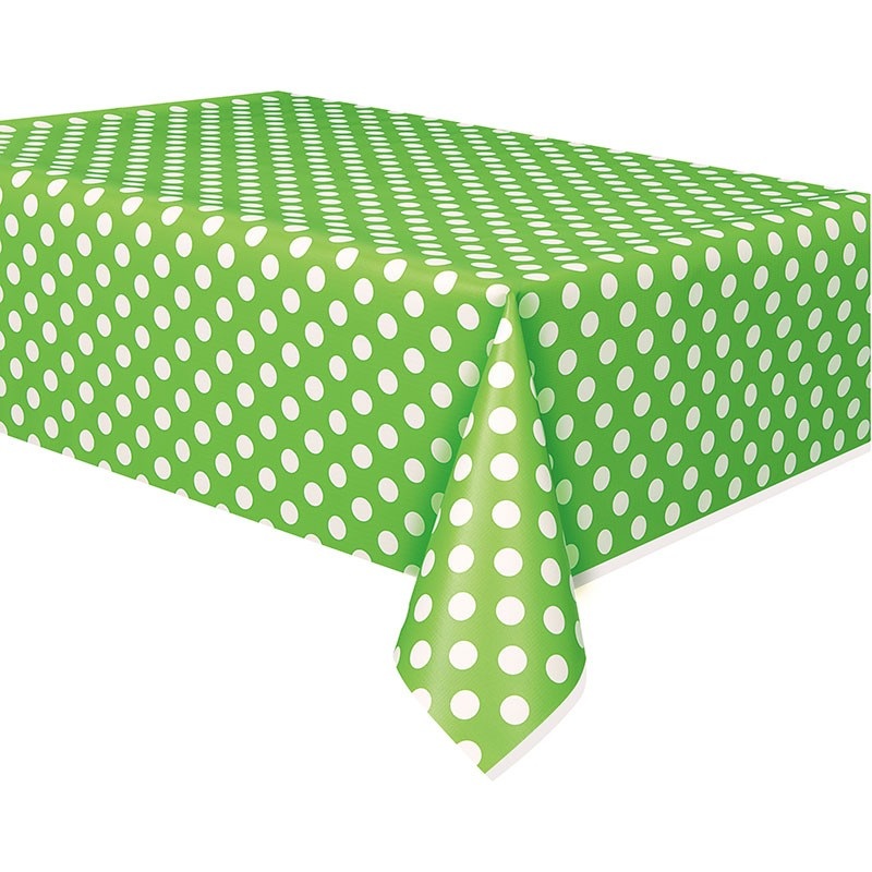Party tablecloth Tiana Kiwi Green Dotted 137 x 274cm