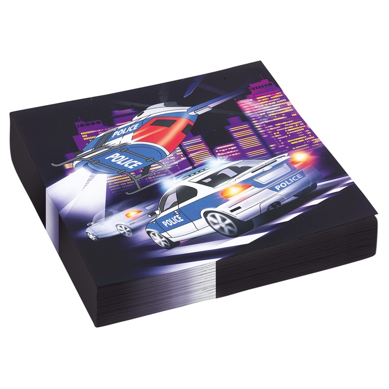 Racing police cars napkin 20 pieces
