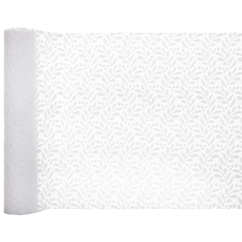 Table runner lace leaves 5 x 26cm