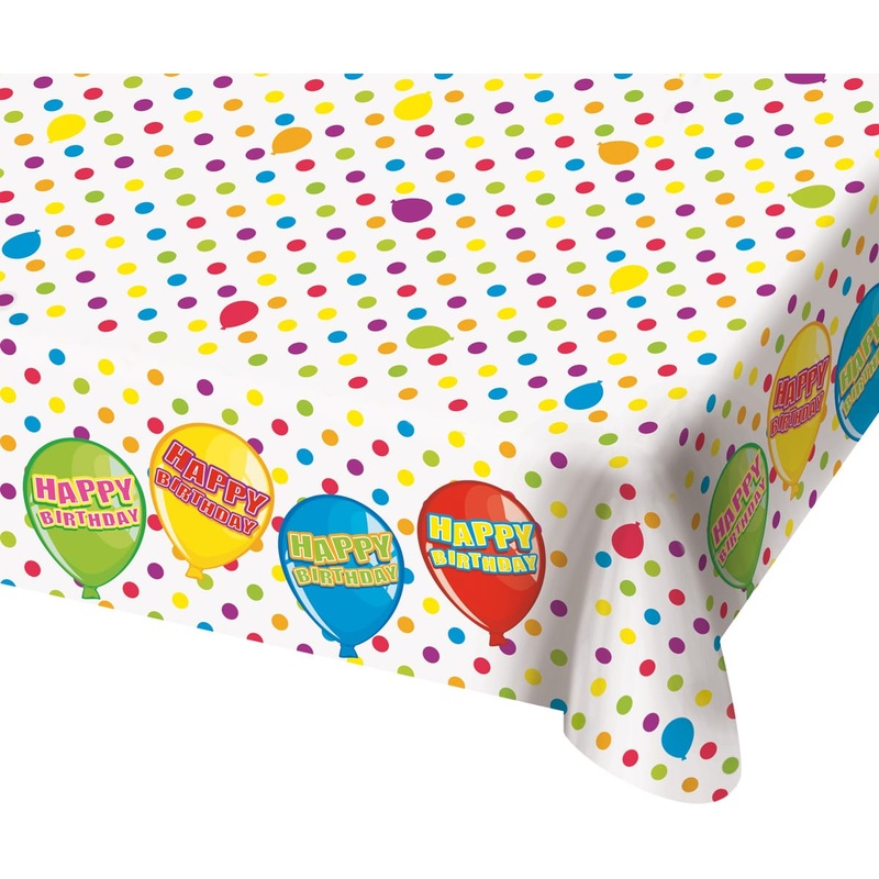 Tablecloth Balloon Happy Bday 180 x 130cm