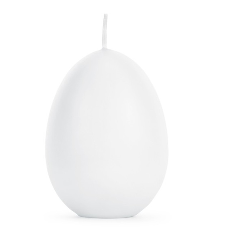 White Easter Brunch Egg Candle 10cm