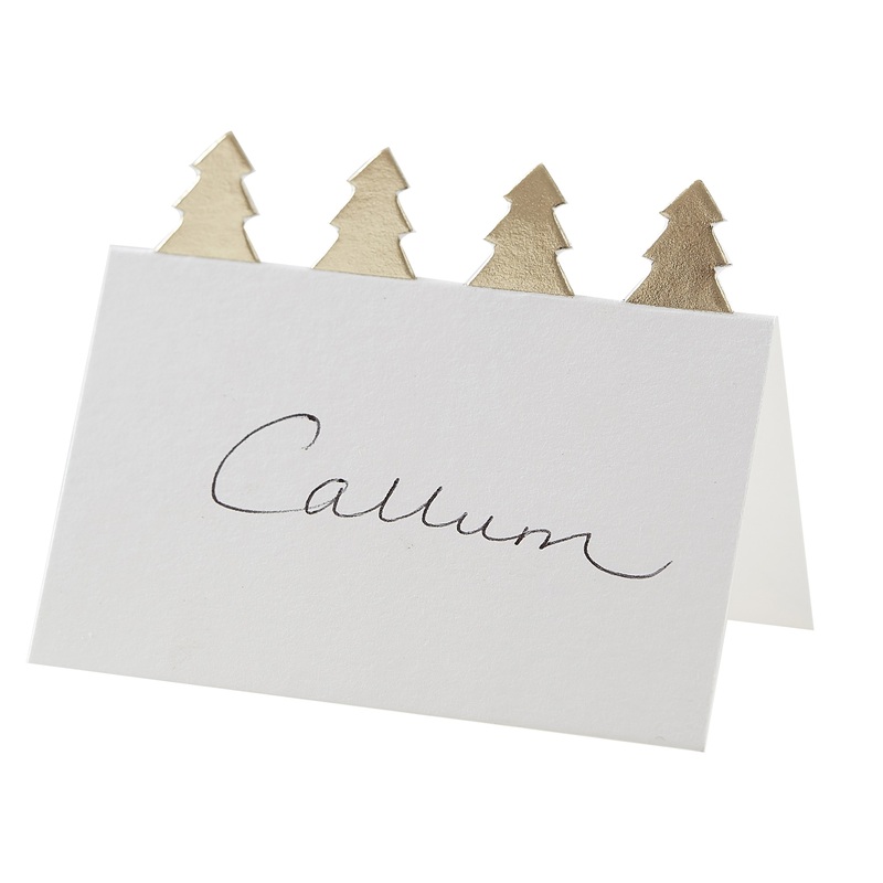 10 Christmas tree place cards 9.5cm