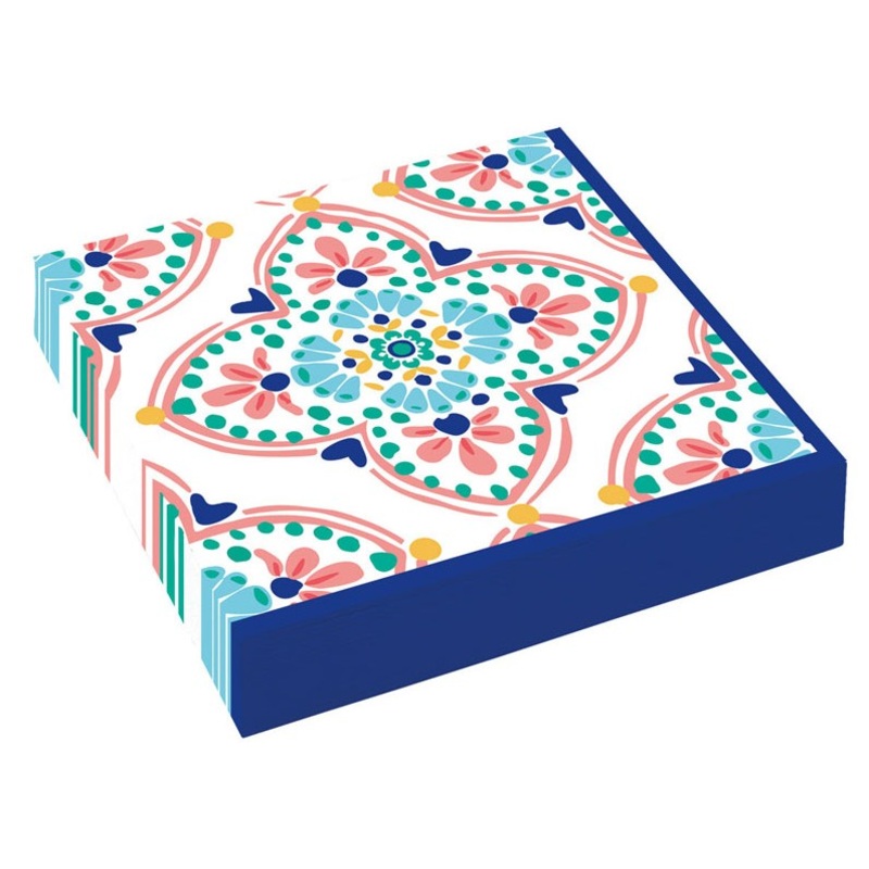 16 boho style napkins 25cm