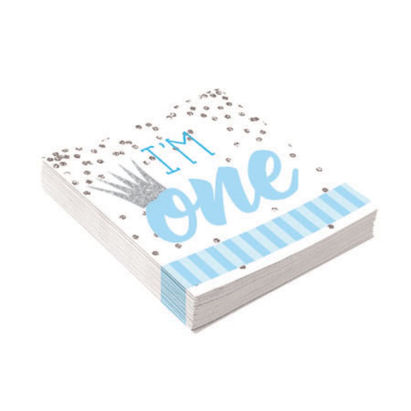 16 First Birthday Prince napkins 25cm