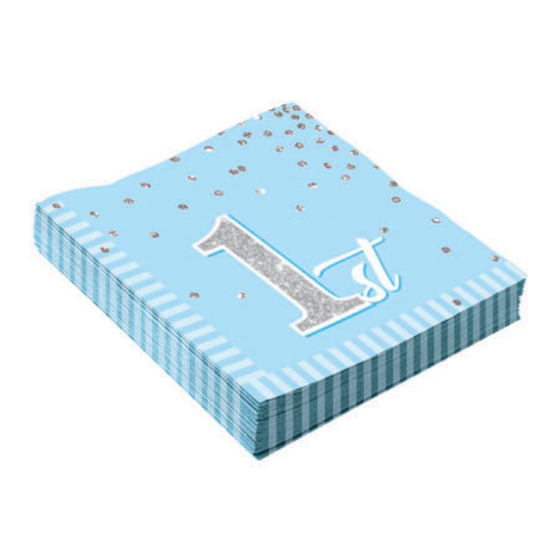 16 First Birthday Prince napkins 33cm
