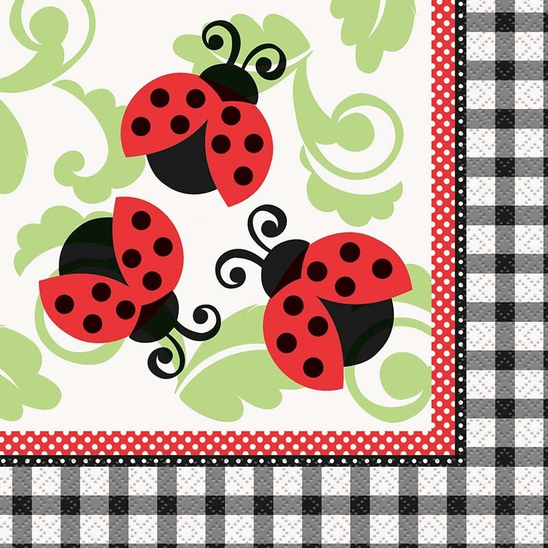 16 ladybug Mileys birthday party napkins 33cm
