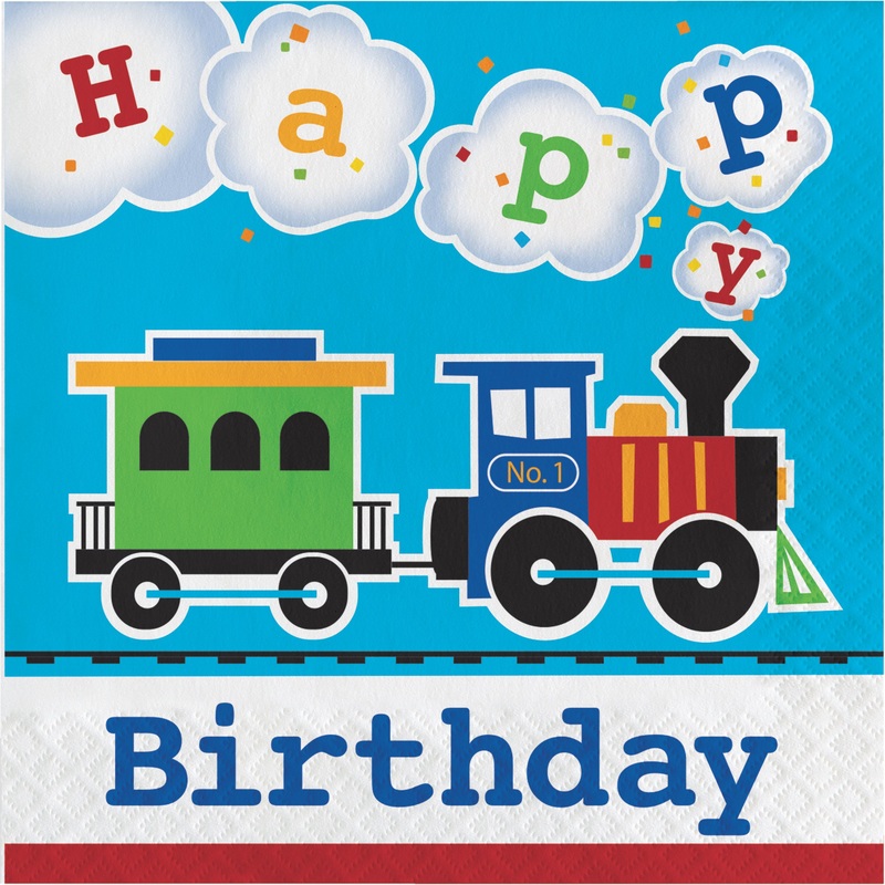16 Locomotive Tuff Tuff Birthday Napkins 33cm