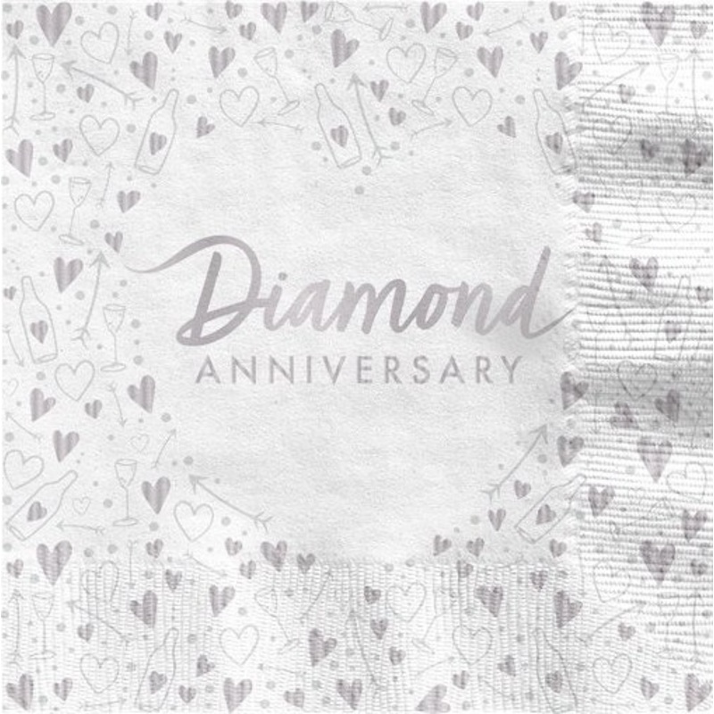 16 napkins 60th wedding anniversary 33x33cm