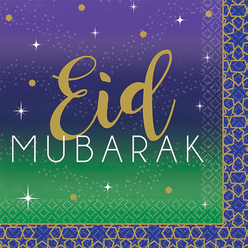 16 napkins Eid Mubarak 25 x 25cm
