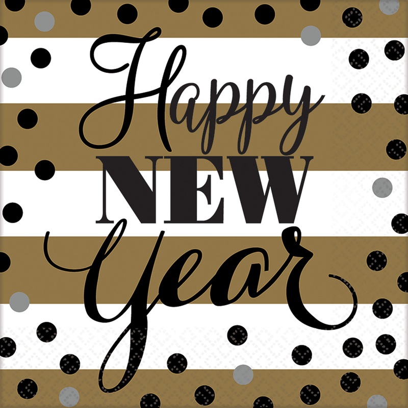 16 napkins Happy New Year 33cm