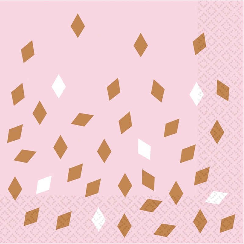 16 napkins tinsel rose gold