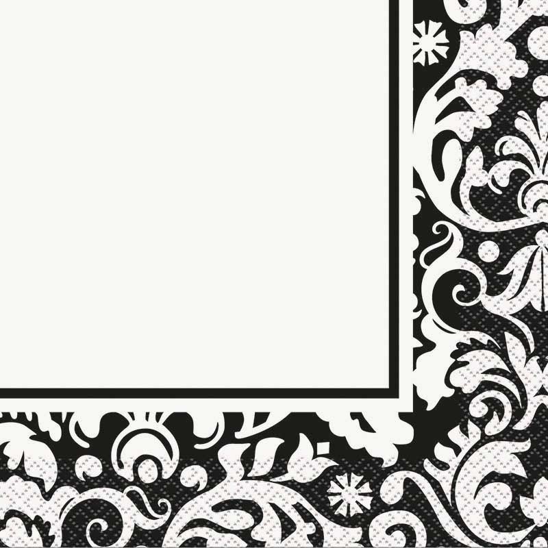16 noble Damask napkins Diana Black 16.5cm