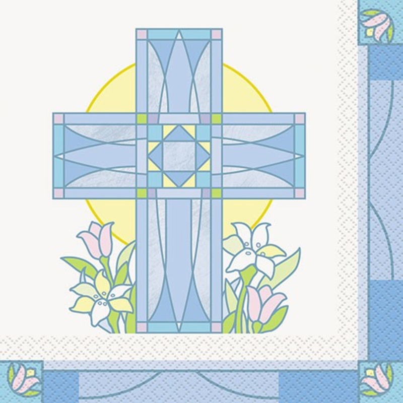 16 Peace be with you napkins azure blue