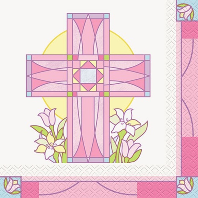 16 Peace be with you napkins pink