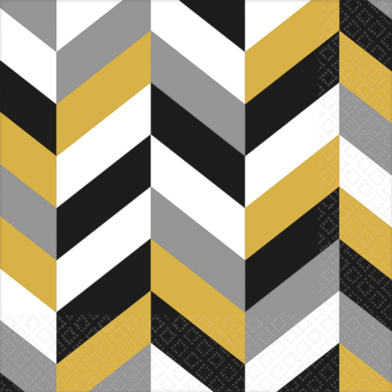 16 stylish metallic look napkins 25x25cm