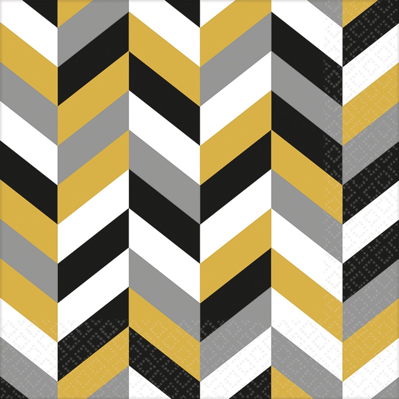 16 stylish metallic look napkins 33x33cm