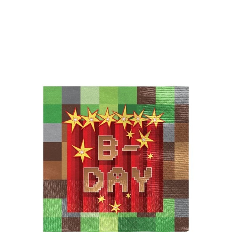 16 TNT Pixel Party napkins 25cm