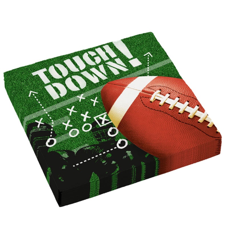 16 touchdown football napkins 33x33cm