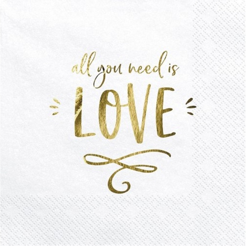 20 All you need is love napkins 33cm