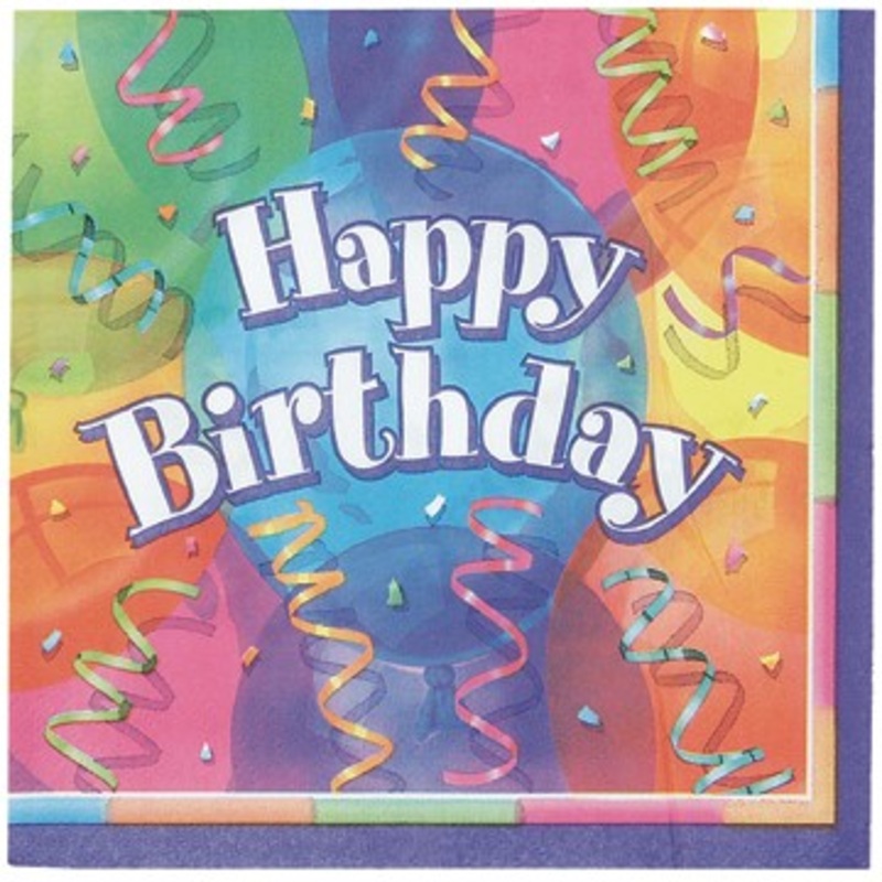 20 Colorful Birthday Surprise napkins 33cm
