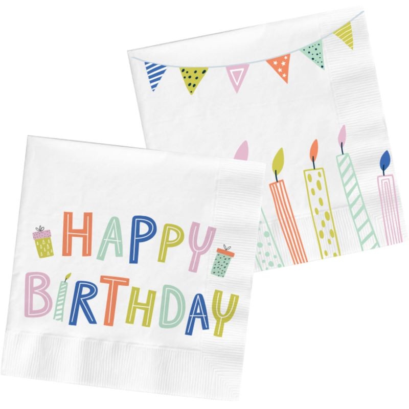 20 Eco Birthday napkins 33cm