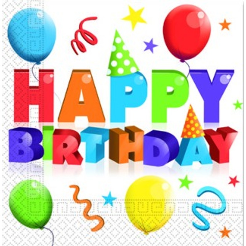 20 Fantastic Birthday napkins 33cm