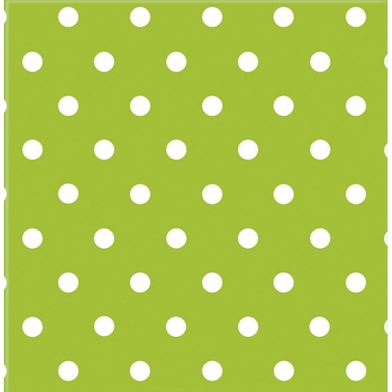20 Mix Patterns dots napkins light green 33cm