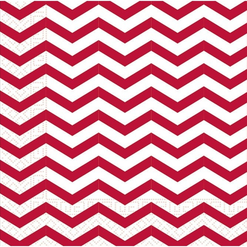 20 Mix Patterns napkins red 33cm