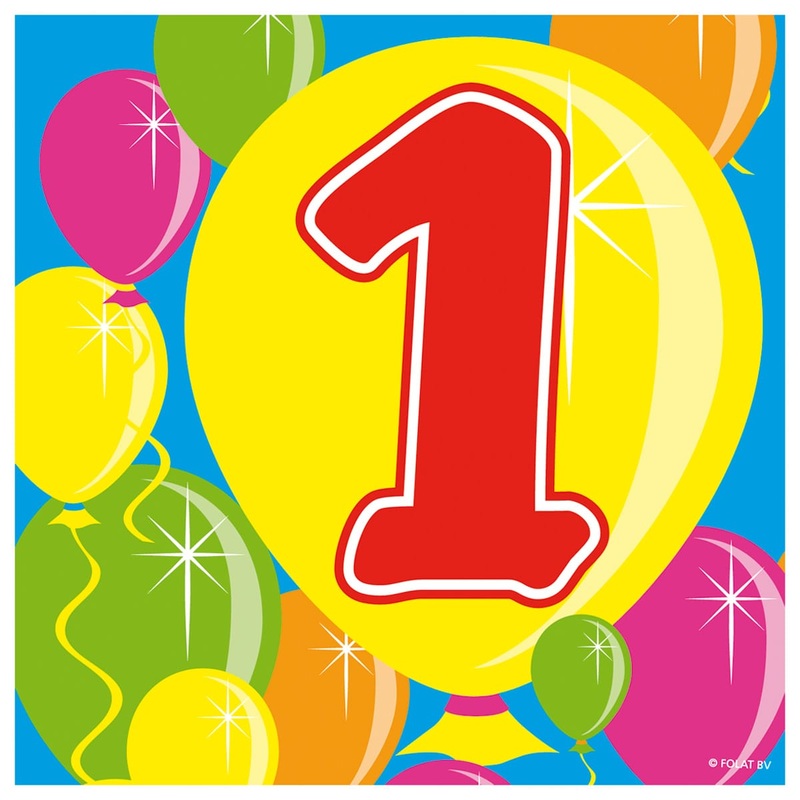 20 napkins 1st Balloon Birthday