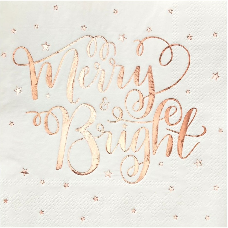 20 rose gold metallic magic napkins 33cm