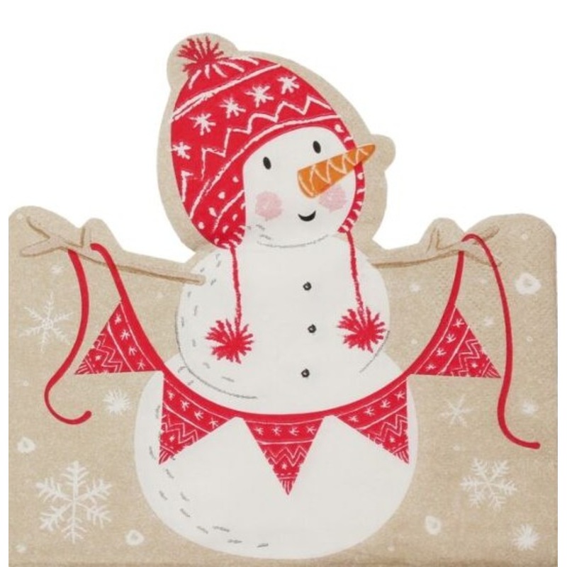 20 snowy napkins 33cm