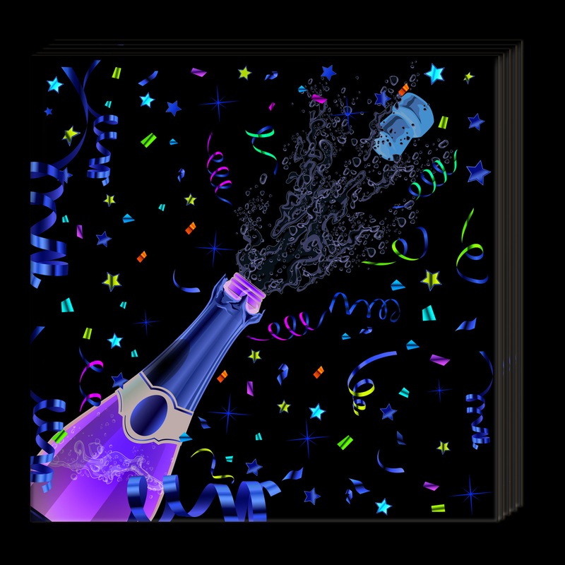 20 Sparkling Celebration napkins 33cm