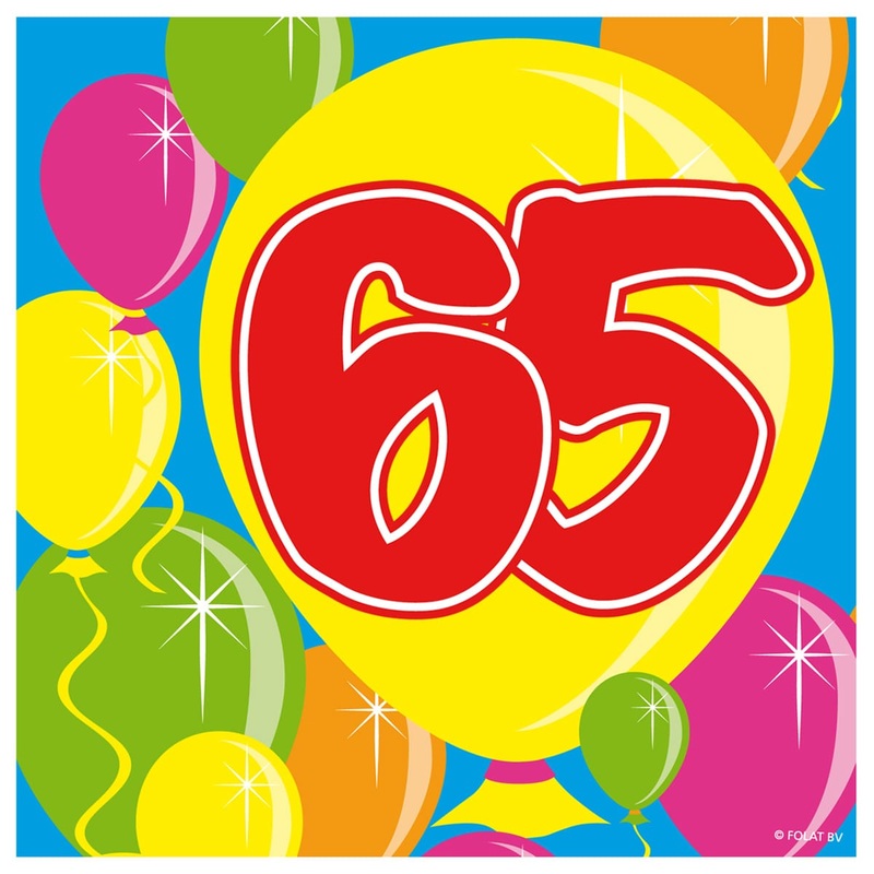 20 Spectacular 65th Birthday Napkins 25cm