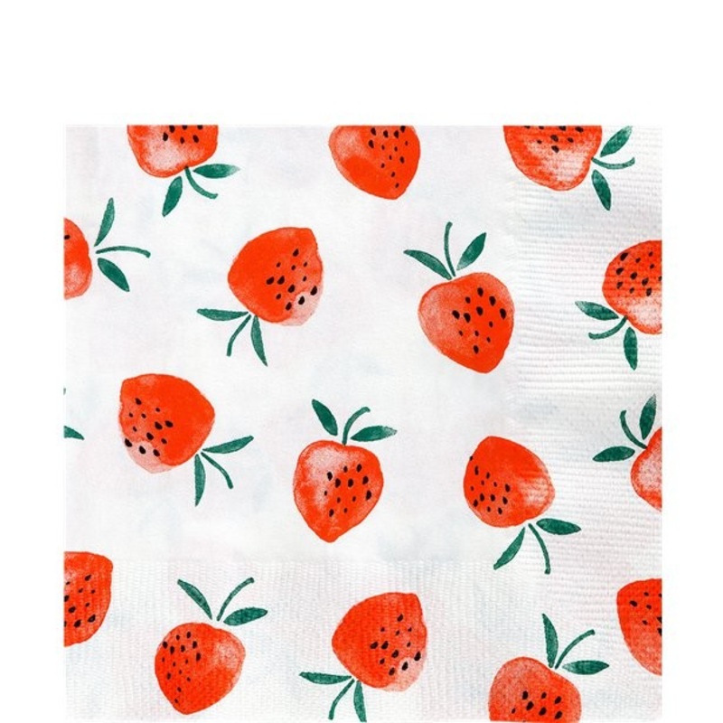 20 strawberry napkins 33x33cm