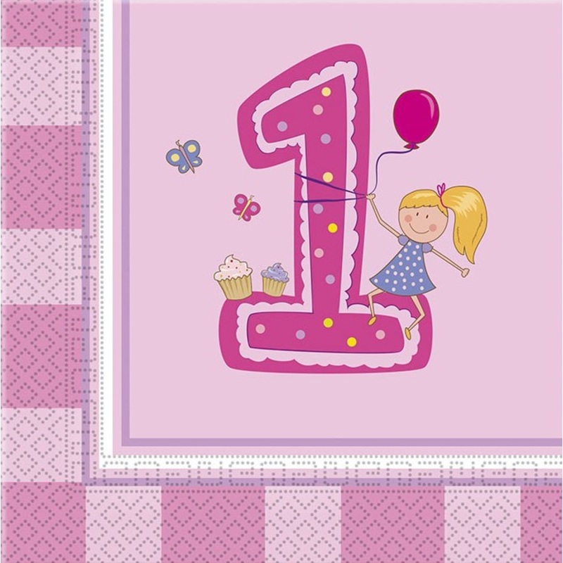 20 Theas 1st Birthday napkins 33cm