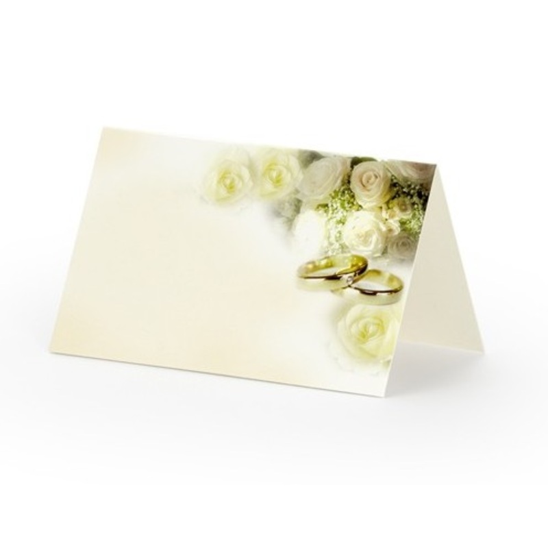 25 place card rings with roses 9.5 x 5.5 cm