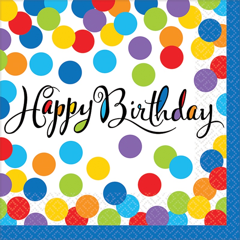 36 confetti party napkins 25cm