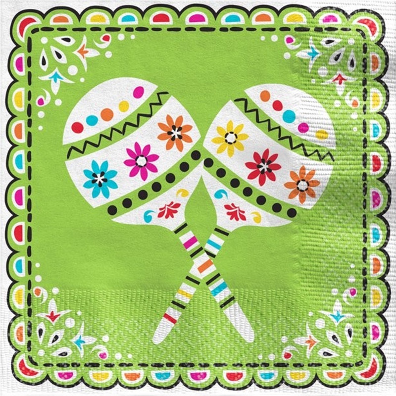 36 Spicy Fiesta napkins 33cm