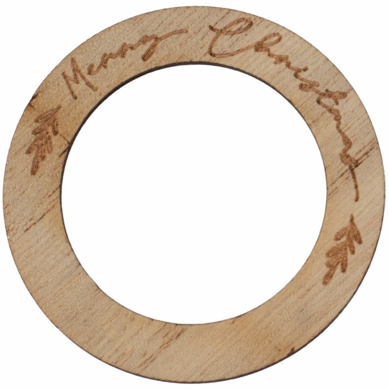 6 wooden napkin rings Merry Christmas