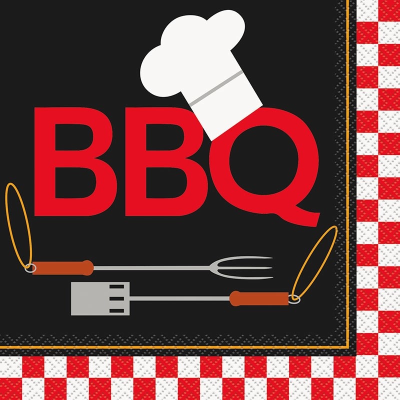 8 BBQ Backyard Party napkins 33cm