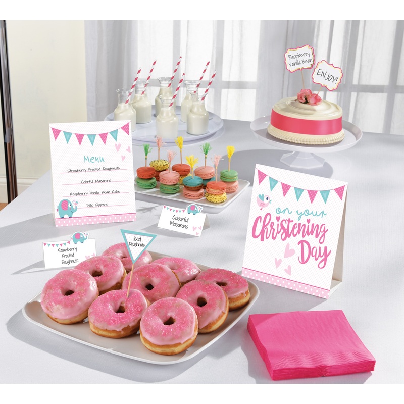 Christening Day buffet set pink 12 pieces